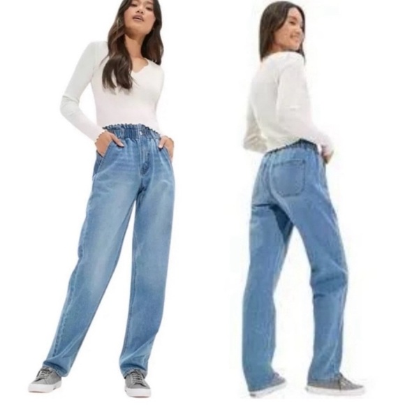 Women’s American Eagle Baggy Jean size 10 Blue Street NO. 3685 - Picture 1 of 12